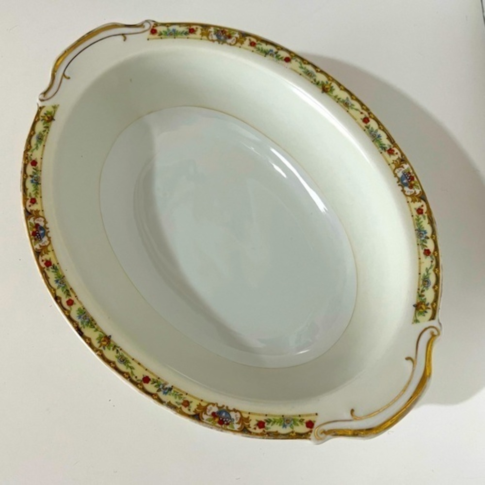 National China 1 Qt Serving Dish Gold Floral Trim  Fine China